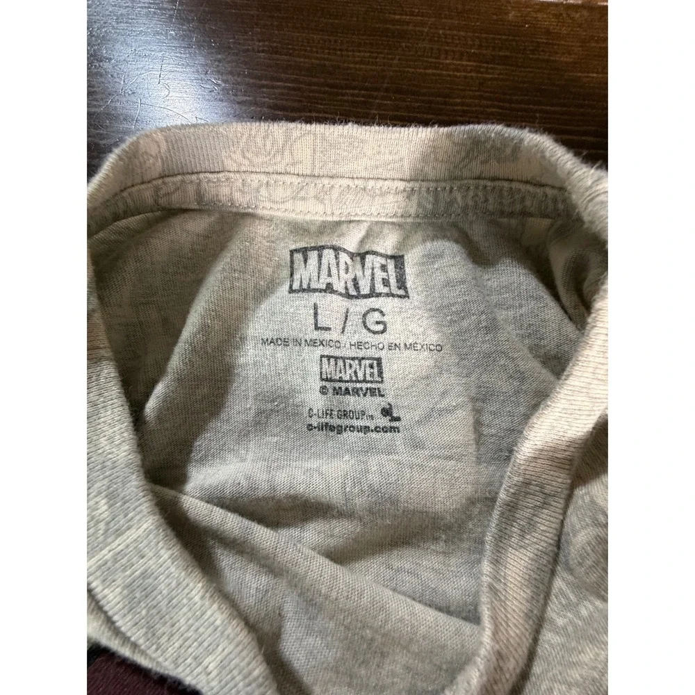 Marvel Comics Boys Graphic T-Shirt Grey All Over Print Comic Panels Size L 10/12
